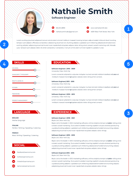 Software engineer resume template