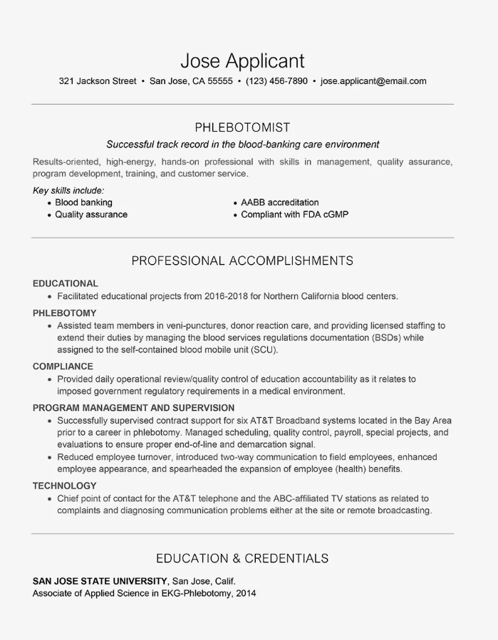 Functional Resume Format from resumebuild.com