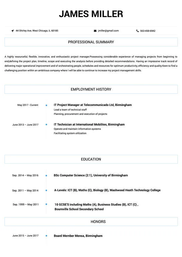 Contemporary Resume Template