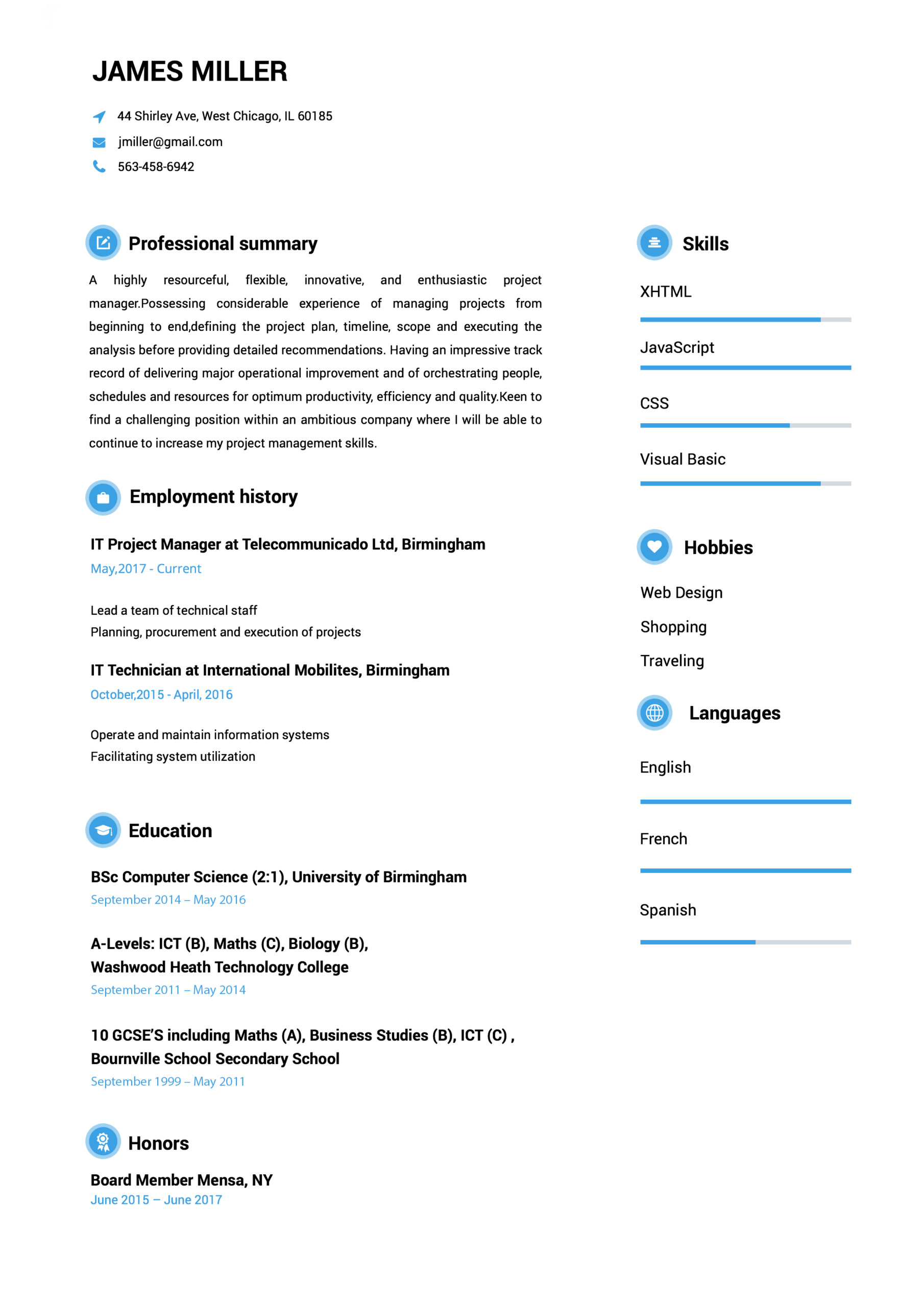 Free Online CV Generator - Resume Builder