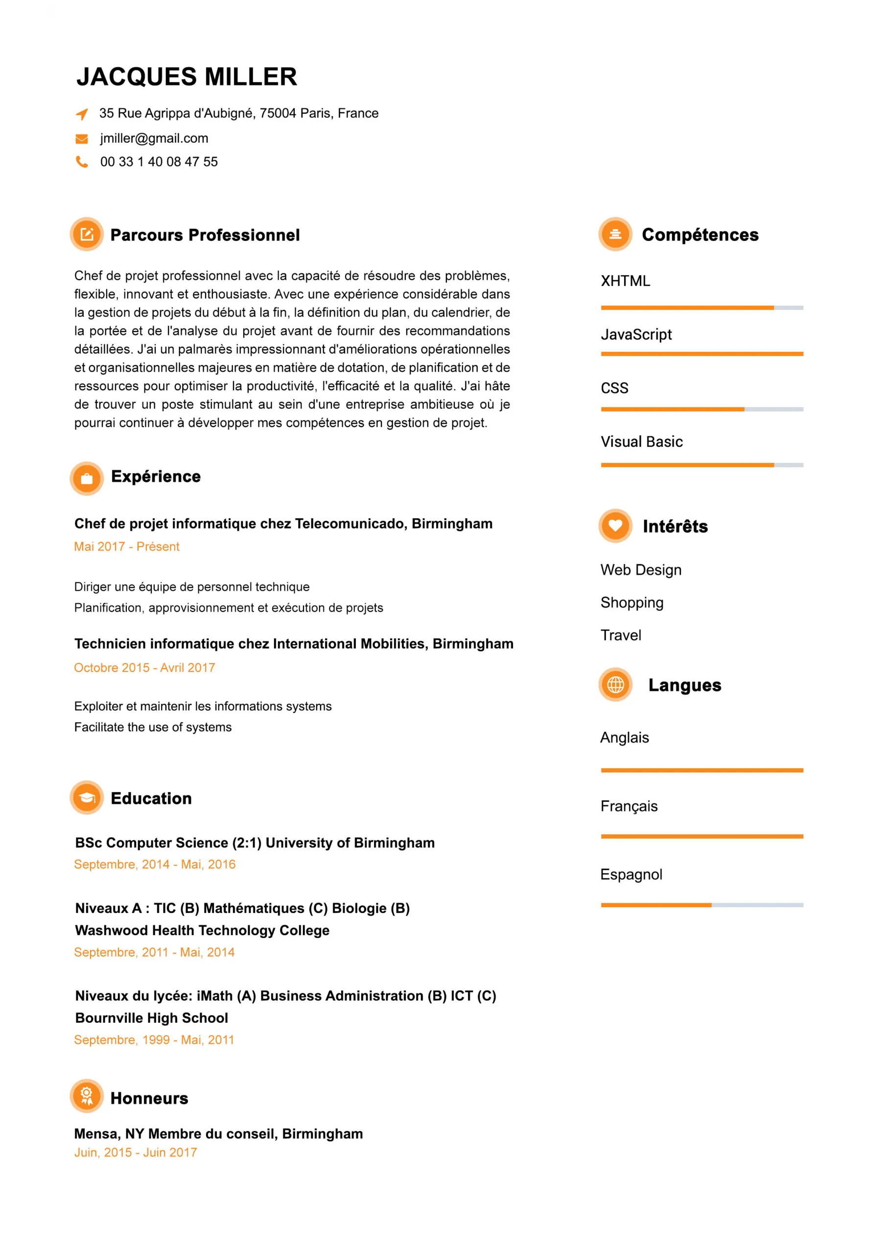 Tendance Resume Template