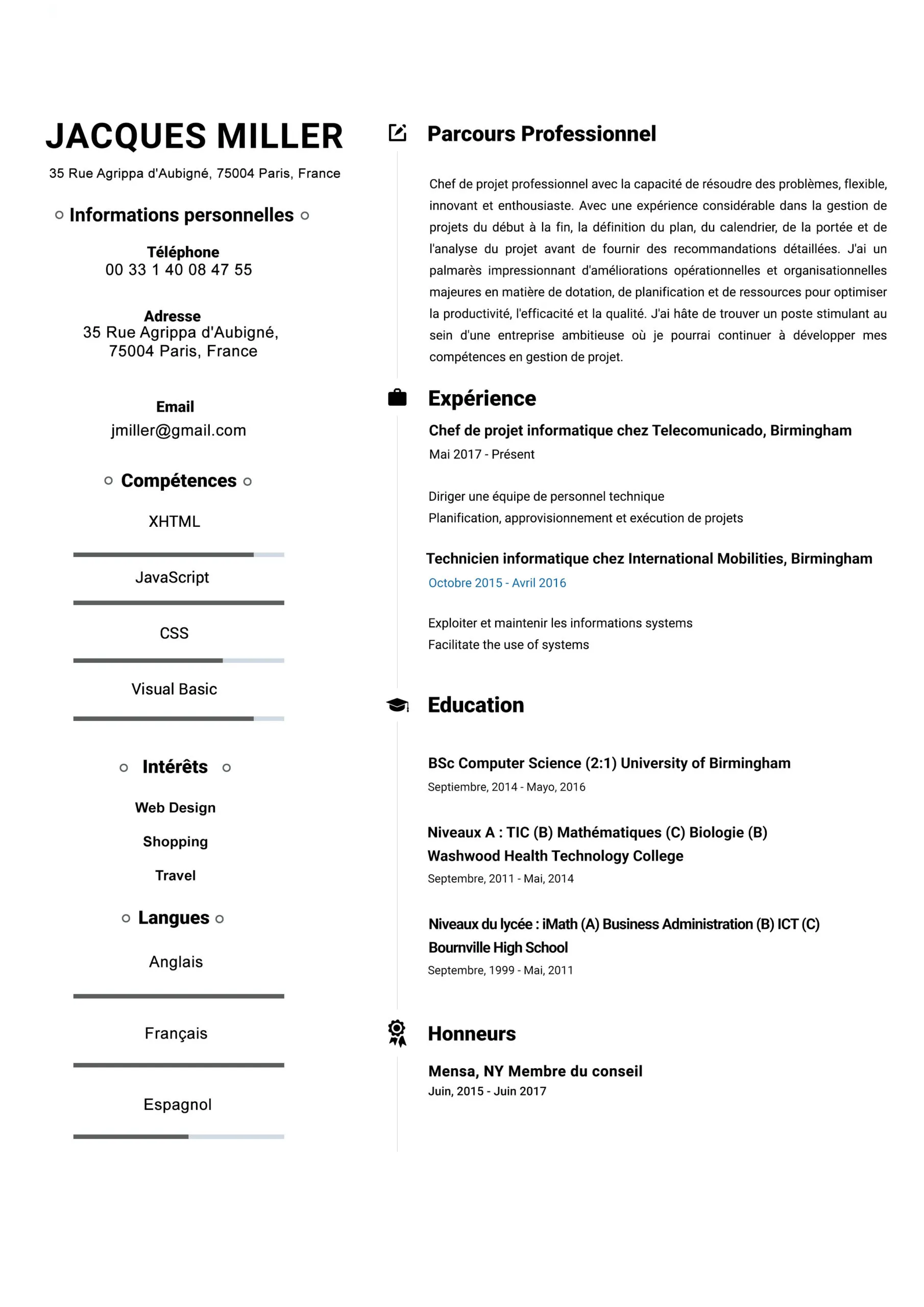 Visionnaire Resume Template