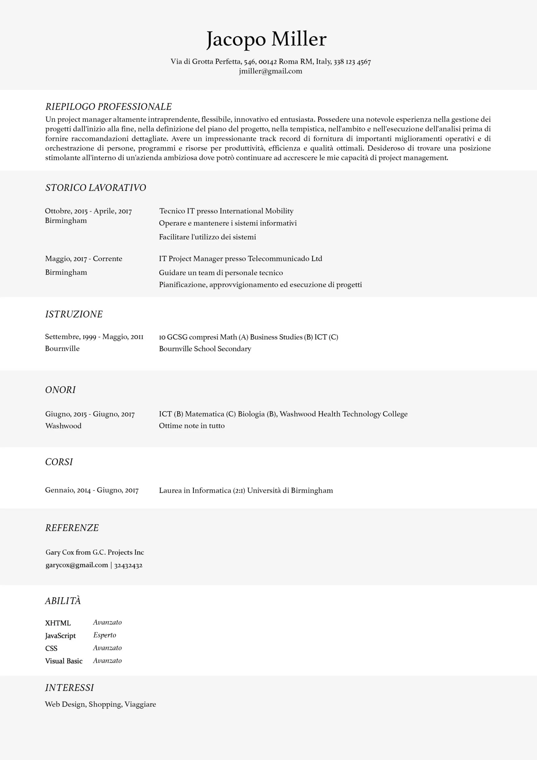 Immaginativo Resume Template